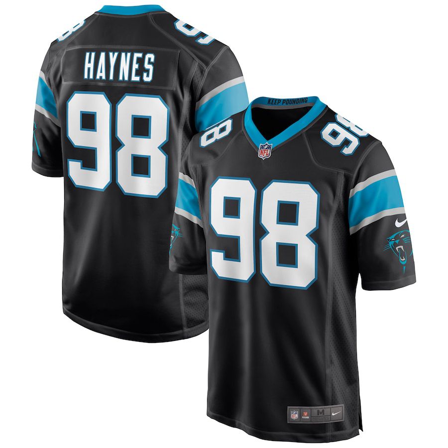 Men Carolina Panthers #98 Marquis Haynes Nike Black Game NFL Jersey